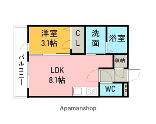 クレセンテ【302号室】の間取り