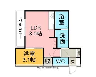 CORRETTO KOTOBUKI【202号室】の間取り