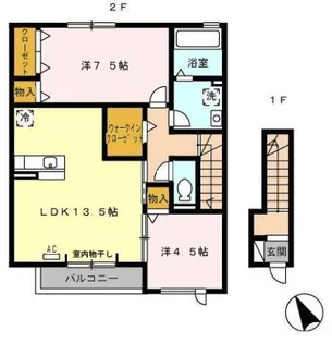 ヒルズあさひヶ丘【2階】の間取り