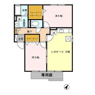 アジュール御幸 B【1階】の間取り