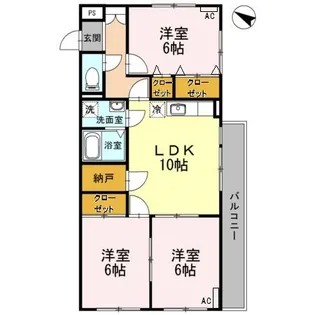 アイリス八橋【3階】の間取り