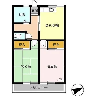 ハイツ呉竹【1階】の間取り