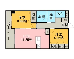 KOUSYUHA PLACE【302号室】の間取り