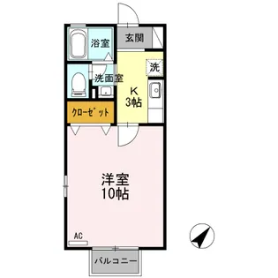 アンソレイユ A棟【2階】の間取り