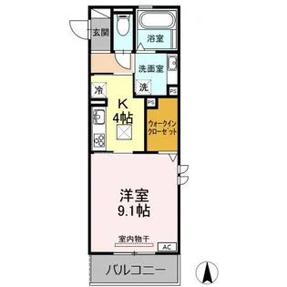 プライム逢妻【1階】の間取り