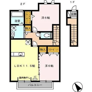 エム・セジュール【2階】の間取り