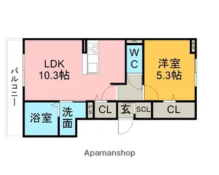 ソレイユ野田新町【103号室】の間取り