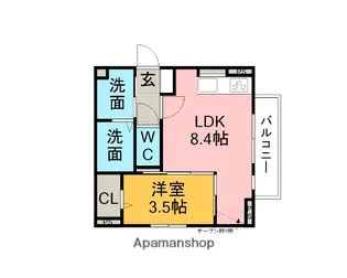 ソレイユ野田新町【101号室】の間取り