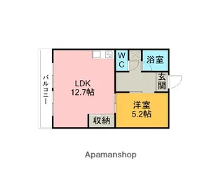 グラッセ高浜【105号室】の間取り