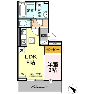 カーサコモド【1階】の間取り