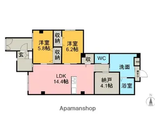 リバーサイド東洋【101号室】の間取り