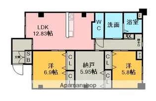 リバーサイド東洋【102号室】の間取り
