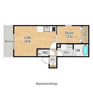 ジーメゾン知立エルペシア【101号室】の間取り