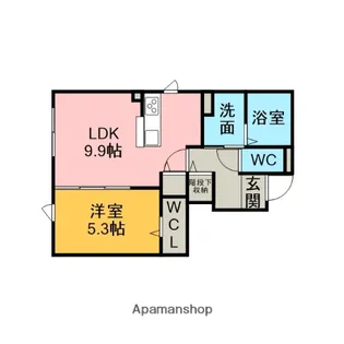 COMMONS・SKY【102号室】の間取り