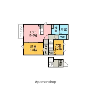 COMMONS・SKY【202号室】の間取り