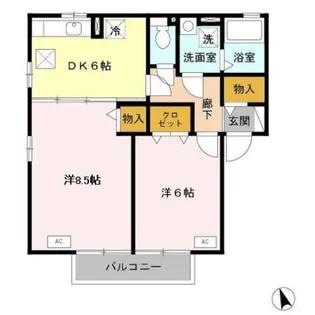 セジュール荒井 B【1階】の間取り