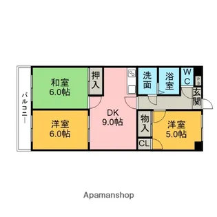 グランシャリオM【301号室】の間取り