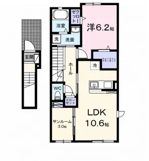 カメリア アオキ【2階】の間取り