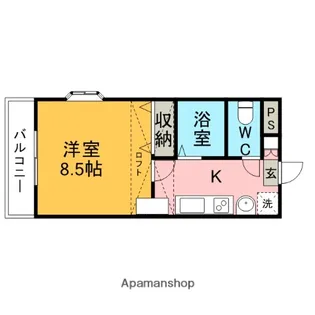 ロイヤルキャビン21【208号室】の間取り