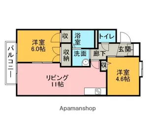 サニーコート亀崎 A棟【201号室】の間取り