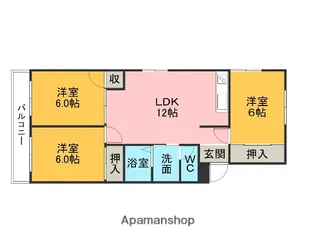 ホープYATA1【104号室】の間取り