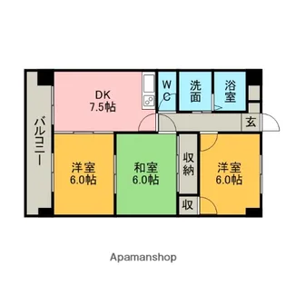 ジュネス保田3【6階】の間取り