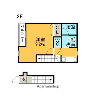 サンシアルザ新地【201号室】の間取り