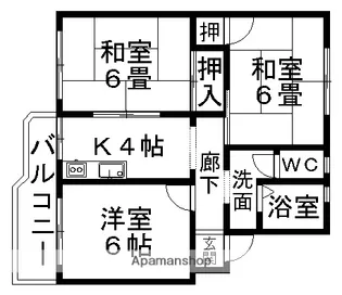 グリーンハイツ野村【1階】の間取り