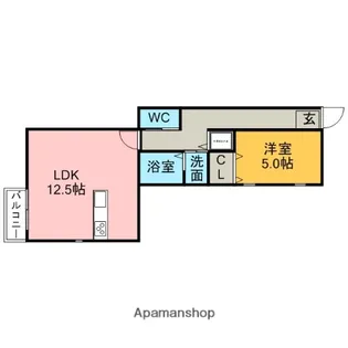 パンプローナ中手(V)【1階】の間取り