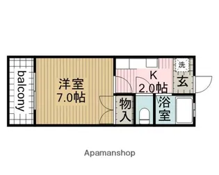 ハピネス山之手【207号室】の間取り