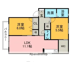 リヴァプールⅡ【202号室】の間取り