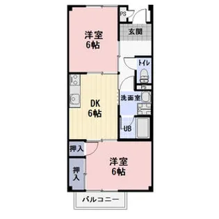 サープラスⅡユニオンハイツB【1階】の間取り