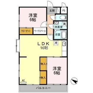 アイリス八橋【1階】の間取り