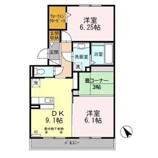 サンヒルズ B棟【2階】の間取り