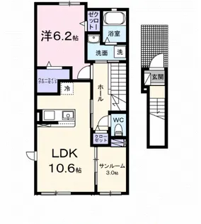 カメリア アオキ【2階】の間取り