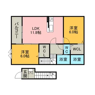 アンティ−ム【2階】の間取り