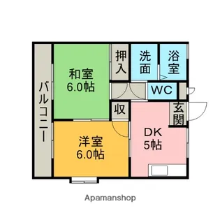 グリーンハイツ桃山【202号室】の間取り
