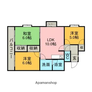 シャンピアマンション【401号室】の間取り