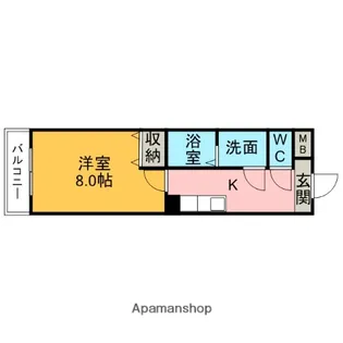 GX大府横根【103号室】の間取り