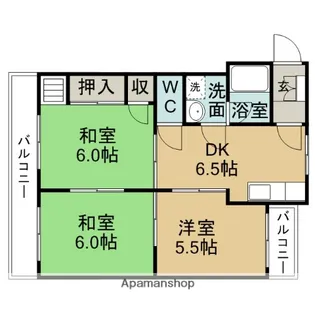ピュアライフ長草A棟【4階】の間取り