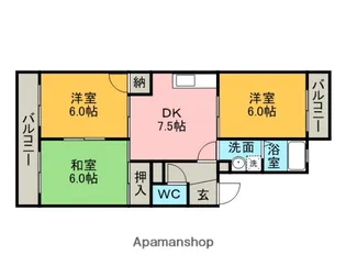 メゾンフルーラ【305号室】の間取り