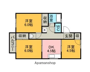 コーポラスあしま【201号室】の間取り