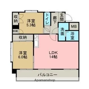 ファミールオオタ南【401号室】の間取り