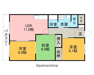 ソレアード笹原Ⅰ【2階】の間取り