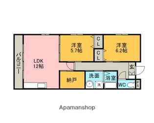 プレアデス【203号室】の間取り