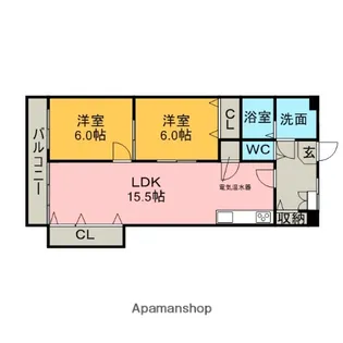 コンフォートフカヤ【1階】の間取り
