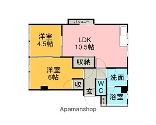 中本ビル【4F東号室】の間取り
