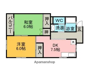 ハウス久野【202号室】の間取り