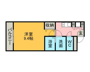 ユースハイムマルユウ【107号室】の間取り