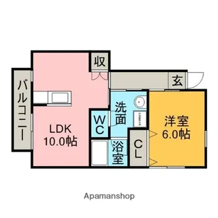 リッジ・フォー【101号室】の間取り